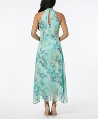Taylor Women's Asymmetrical Halter Neck Hem Dress