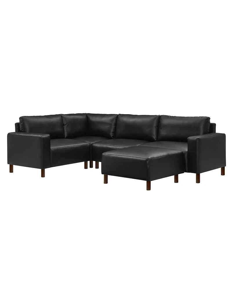 Streamdale Furniture Modern Luxury 5-Piece Modular Sectional Sofa with Ottoman