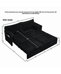 Streamdale Furniture 73" Convertible Sofa Bed with Usb Ports