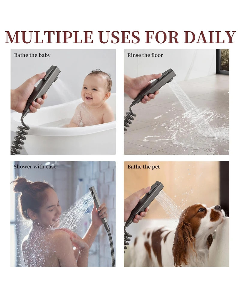 Lalahoo 3-Spray Rain Shower Faucet 2.5 Gpm & Handheld Combo Kit, 10.63 in. Rain Head