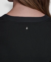 Dkny Jeans Women's Rib Henley Puff-Sleeve Midi Dress