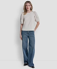 Dkny Jeans Women's Dome Studs Mini Sleeve T-Shirt