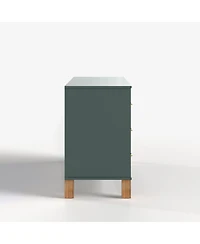 Streamdale Furniture 6-Drawer Double Dresser with Metal Handles & Solid Wood Legs