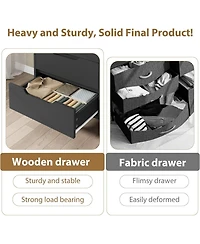 gaomon 6 Dresser for Bedroom, 47.2 in Wide Dresser, Freestanding Vertical Drawer Cabinet with Storage, Wooden Closet Storage Chest for Living Room