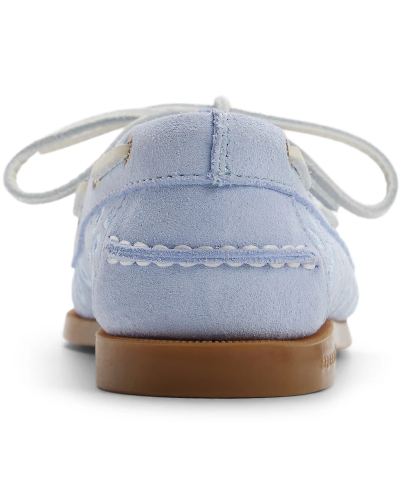 Sperry Women's Authentic Embroidered Perforated Round Toe Boat Shoes