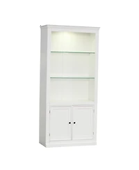 Streamdale Furniture Farmhouse 4-Tier Display Shelf with Dimmable Ceiling Light & Storage