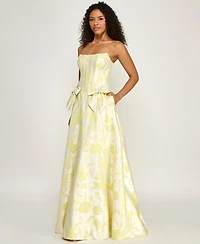 B Darlin Juniors' Strapless Floral Gown