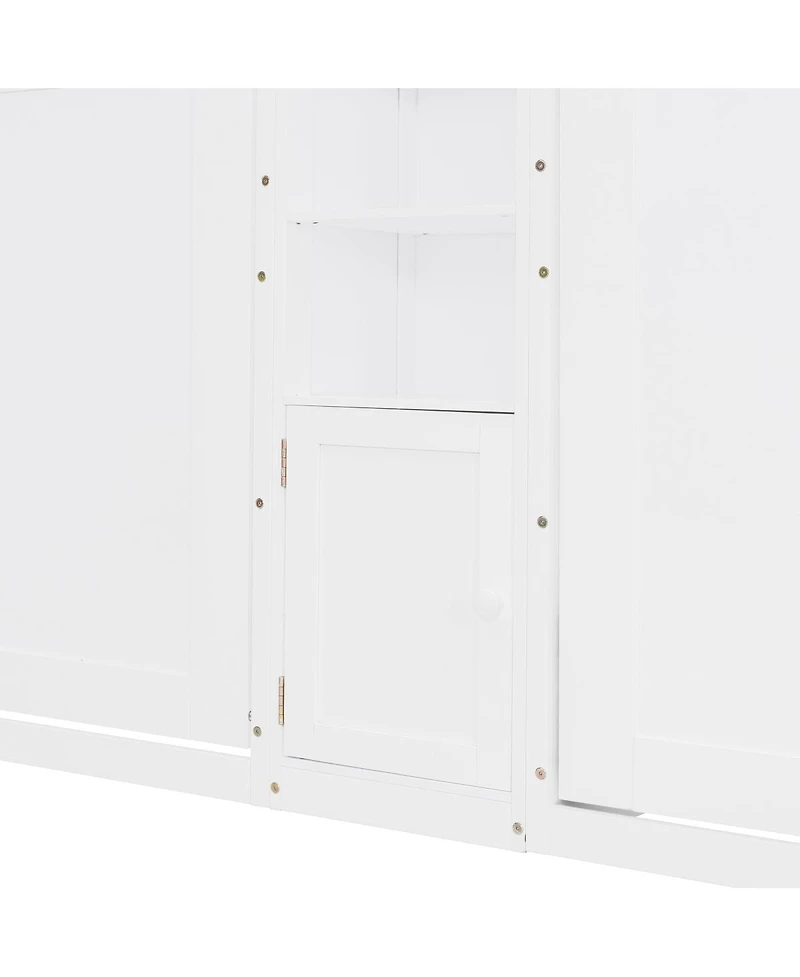 Streamdale Furniture Streamdale Dual Twin Wall Murphy Beds w/ Cabinets & Shelves