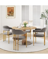 Streamdale Furniture Dining Chair 2505 Fabric Golden Finish