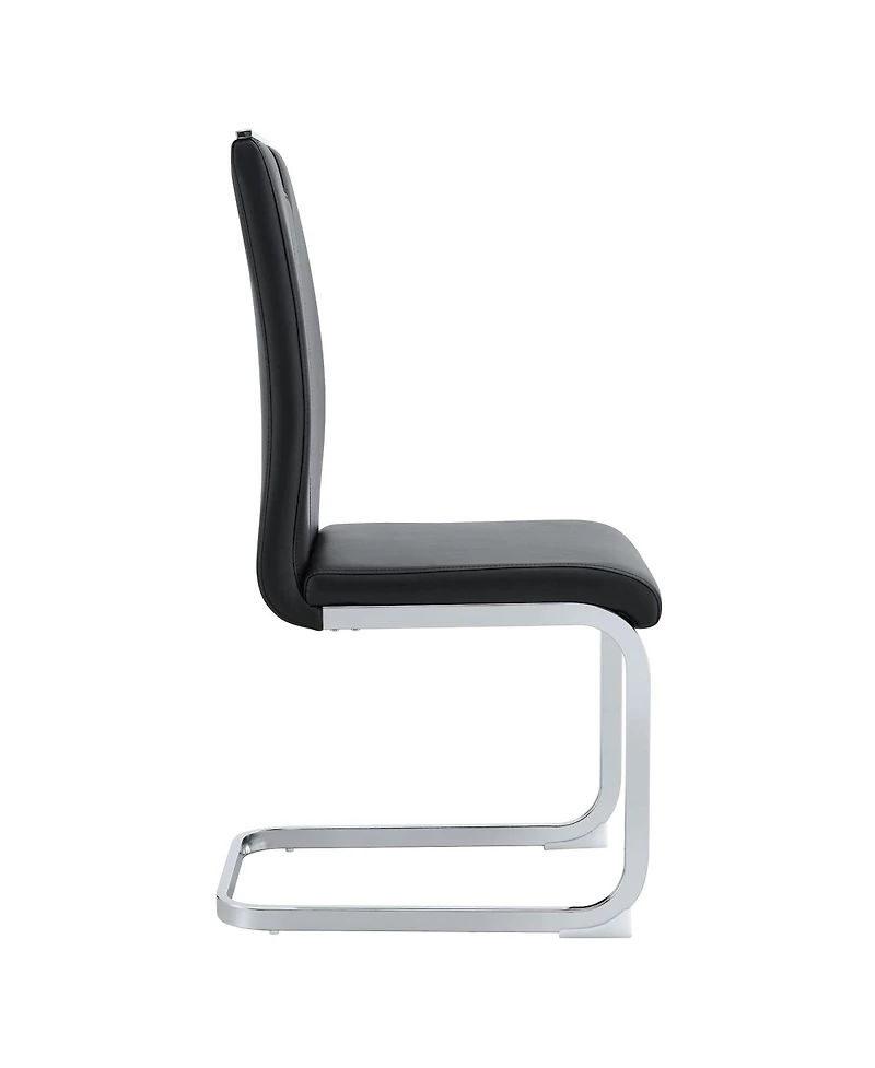 Streamdale Furniture Set of 2 black Pu bow-shaped chairs for industrial/modern homes