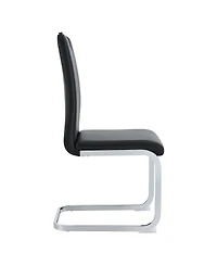 Streamdale Furniture Set of 2 black Pu bow-shaped chairs for industrial/modern homes