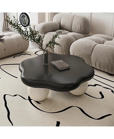 Streamdale Furniture 35" Cloud Shaped Coffee Table, Petal-Shaped Minimalist Table