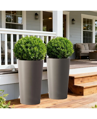 Streamdale Furniture 2 Pack 21.7" Tall Square Planters for Indoor/Outdoor Plants