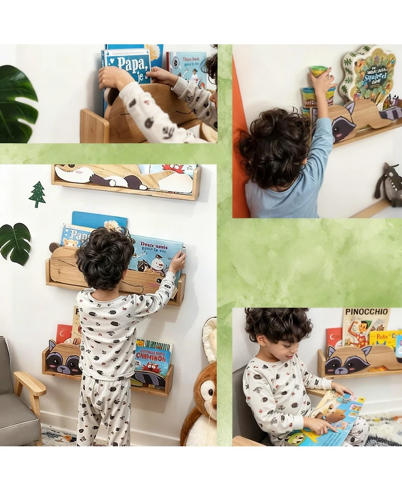 Yigii Bookshelf: Cute Animal Design for Kids Rooms