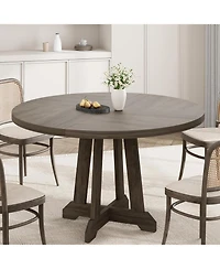 gaomon Round Dining Table for 4 47 Inch Wooden Kitchen Circle Dinner Table with Sturty Legs for Dining Room Kitchen