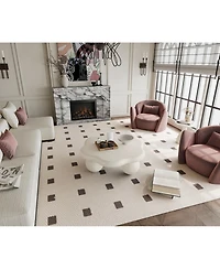 Streamdale Furniture 35" Cream Cloud Shaped Coffee Table, Modern Minimalist Living Room Table