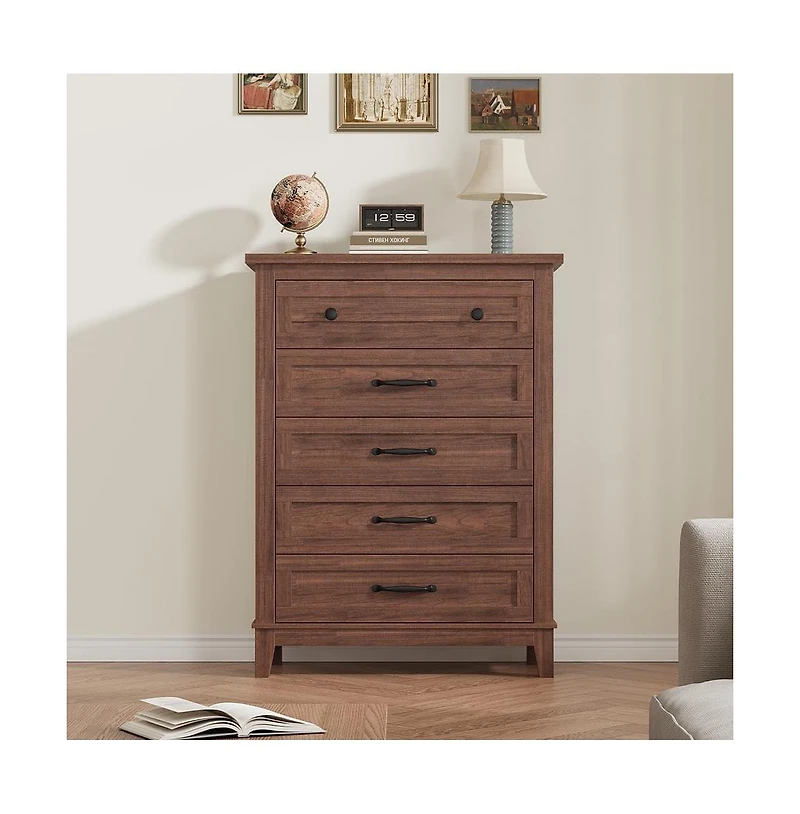 Gaomon 5 Dresser for Bedroom, 41.3 in Tall Vertical Drawer Dresser with Large