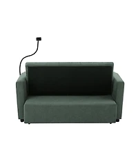 Streamdale Furniture 55.9" Convertible Sofa Bed Loveseat with 3 Usb Ports & Side Pockets