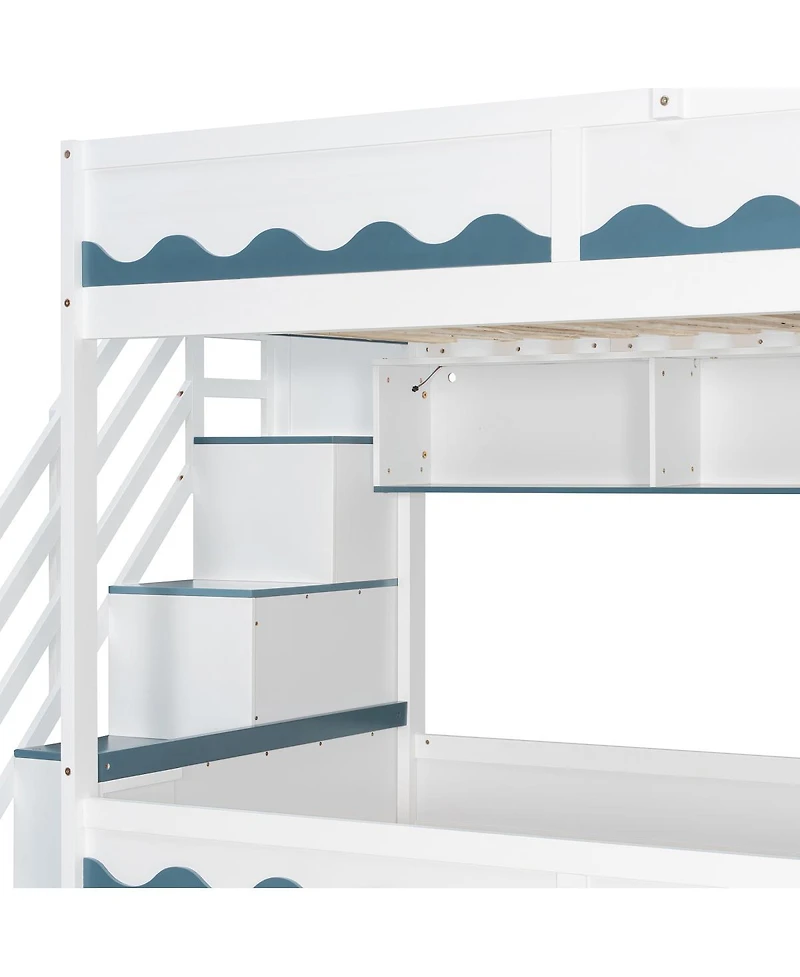 Streamdale Furniture House Bed Frame and Drawer, Staircase, Led