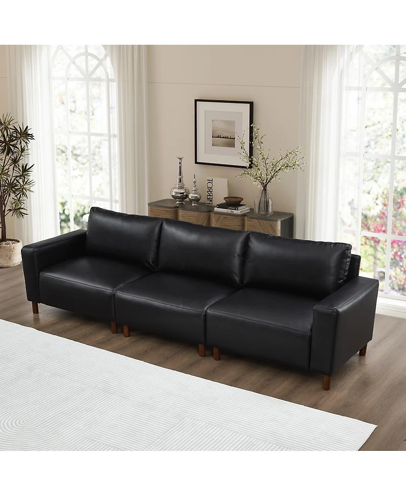 Streamdale Furniture 112" Luxury Pu Leather Sofa