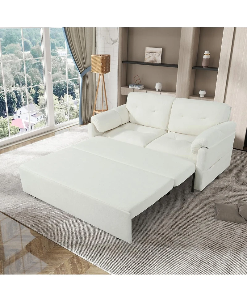 Streamdale Furniture Convertible Pull-Out Queen Sleeper Sofa with Storage