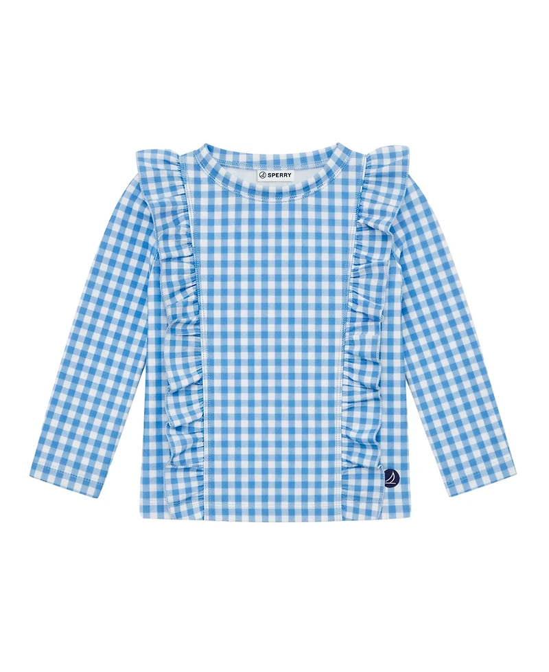 Sperry Baby Girls' Long-Sleeve Rashguard Top & Swim Bottoms with Sunglass, 2-Piece Set