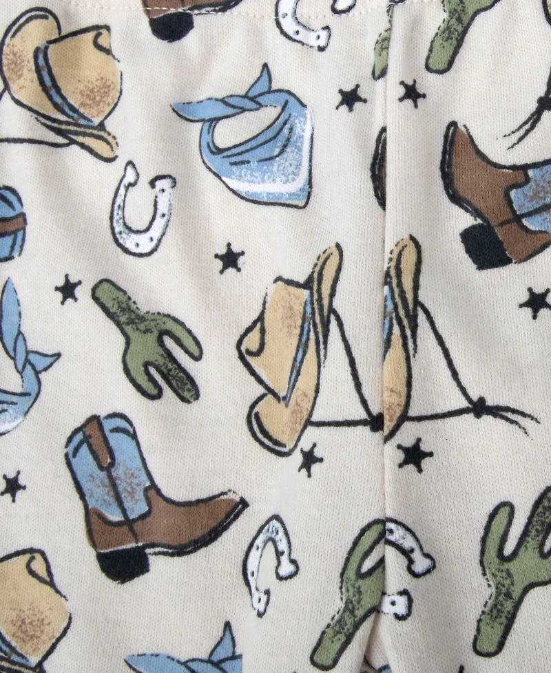 Baby Essentials Boys' Short-Sleeve Bodysuit, Pants, Socks and Hat, 4-Piece Set