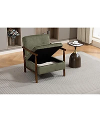 Streamdale Furniture Storage Chair, Mid Century Modern Accent Chair with Wood Frame