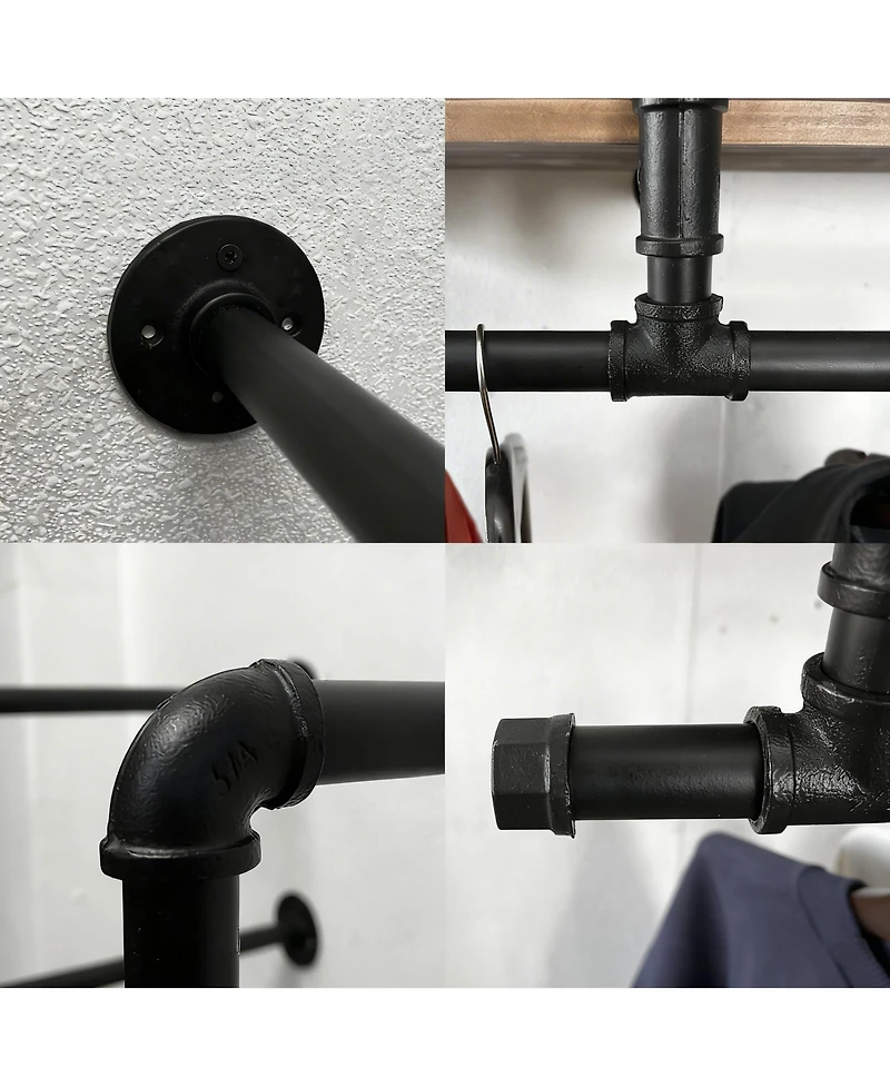 Yigii Wall Mount Clothes Rack for Bedroom, Laundry, Living Room