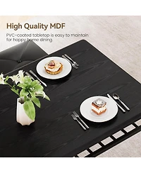 gaomon 5-Piece Dining Table Set for 4-5 People 43 Inch Extendable Kitchen Table Set with 1 Benche and 2 Square Stools Dining Room Table