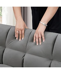 Streamdale Furniture 65-inch 3-in-1 Foldable Sofa Bed, Modern Velvet Double Sofa with Adjustable Back