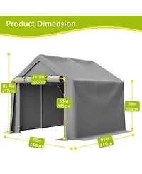 Streamdale Furniture 8x8 Ft Outdoor Shelter: Waterproof, Uv-Resistant, Roll-Up Doors