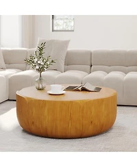 Streamdale Furniture 35.63" Round Wood Grain Outdoor/Indoor Coffee Table