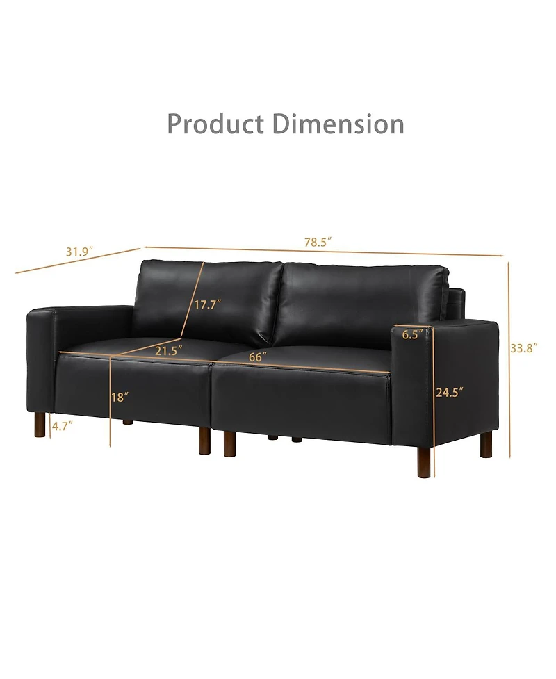 Streamdale Furniture Luxury Two Pieces Sofa & Loveseat, Faux Leather Couch