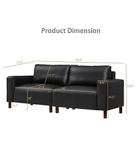 Streamdale Furniture Luxury Two Pieces Sofa & Loveseat, Faux Leather Couch