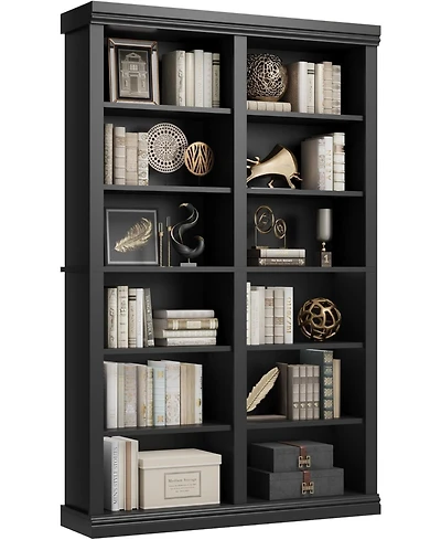 gaomon 74.5" Tall Double Wide Bookshelf 6-Tier Freestanding Bookcase with 12 Cubbies, Extra-Large Storage Shelf for Living Room, Home Office.