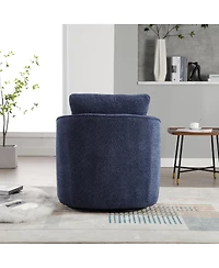 Streamdale Furniture 30.3"W Boucle Swivel Accent Barrel Chair & Round Sofa Chair