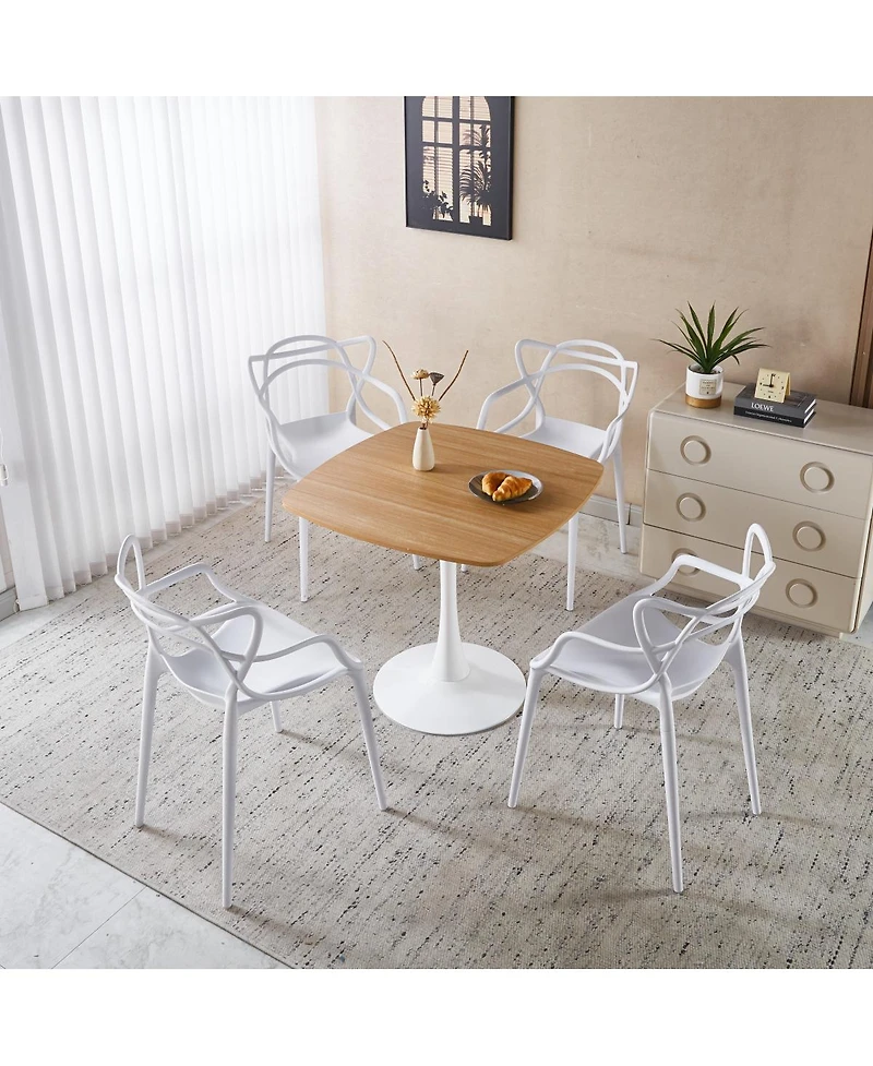 Streamdale Furniture 5pcs Dining Set, Metal Leg Table