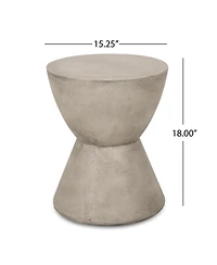 Streamdale Furniture Hourglass Pedestal Lightweight Concrete Side Table