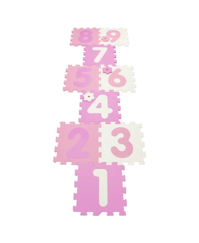 Slickblue 9-Piece Interlocking Foam Puzzle Floor Mat with Marker Discs