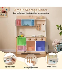 Slickblue Wooden Pretend Cooking Kitchen Toy Set for Children