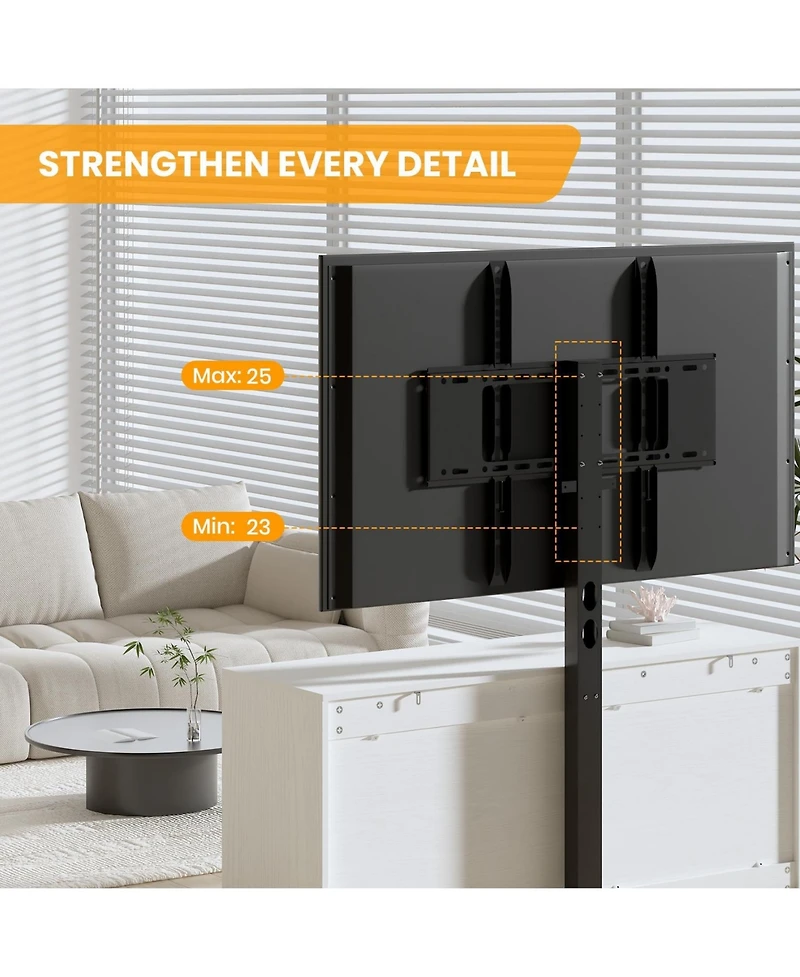 Gaomon Entertainment Center with Mount: Tv Stand Features 6 Drawers, Height-Adjustable Mount for 32/45/55/65/75/80 Inch TVs