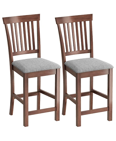 Homcom Bar Stools Set of 2, Modern Upholste Barstools