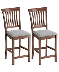 Homcom Bar Stools Set of 2, Modern Upholste Barstools