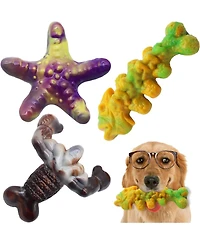 Magicorange Pack of 3 Indestructible Dog Chew Toys for Aggressive Chewers Bacon Flavored Tough Nylon Bone Toys for Medium and Large Breeds