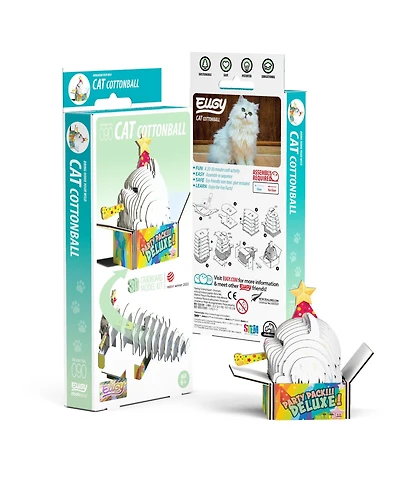 Eugy Cat Cottonball 3D Puzzle