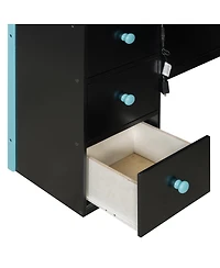 Streamdale Furniture Full Size Wood Loft Bed with Desk