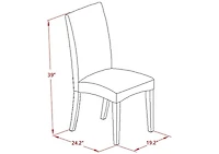 East West Furniture 7-Piece Modern Dining Set - 6 Upho lstered Dining Chairs with Linen Fabric Seat and Stylish Chair Back