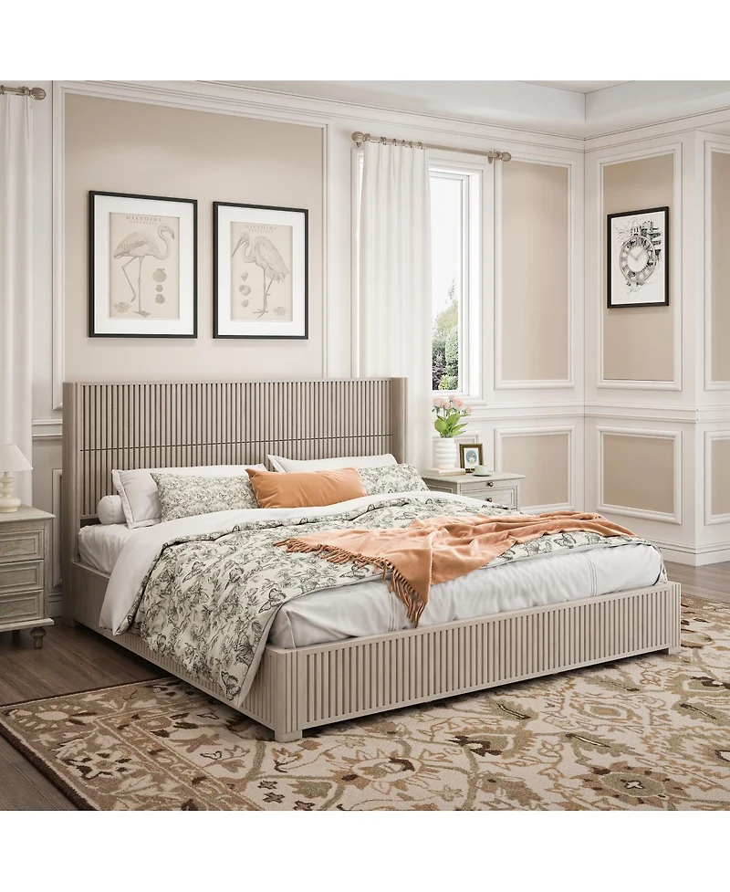 Streamdale Furniture Solid Wood Platform Bed Frame w/ Headboard