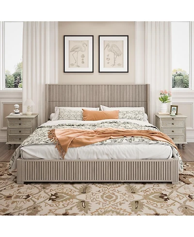 Streamdale Furniture Solid Wood Platform Bed Frame w/ Headboard